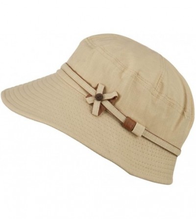 Bucket Hats Women's Cotton Bucket Shaped Hat - Cream - CM11JQO3IBB