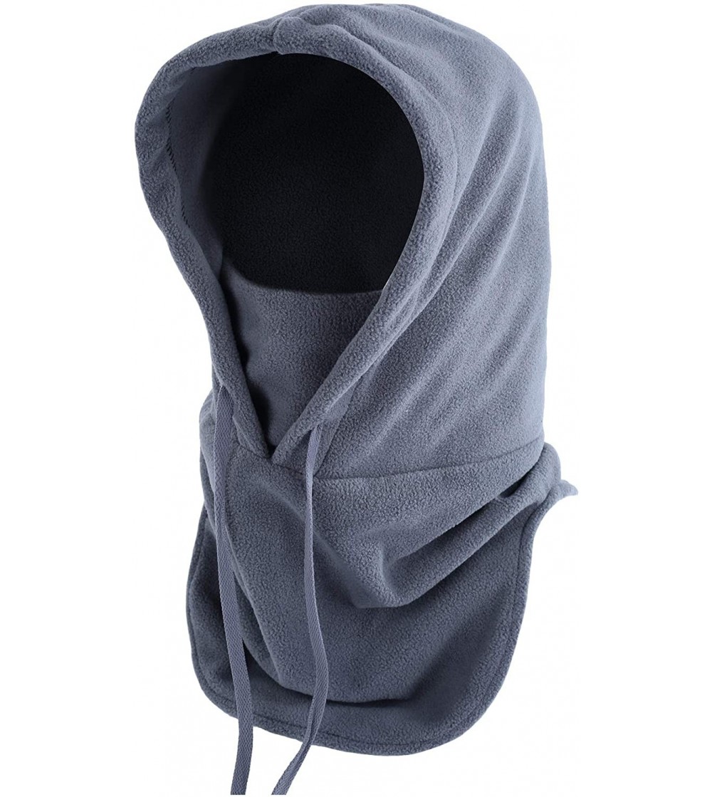 Balaclavas Balaclave Fleece Windproof Ski Mask Face Mask Tactical Hood Neck Warmer - Heavyweight-light Grey - C018LR4LSUT