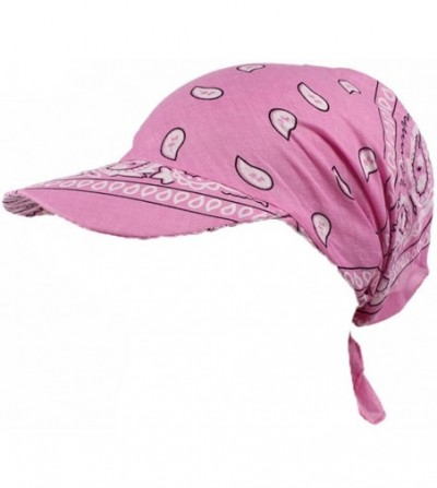 Skullies & Beanies Womens Assorted Paisley Print Bandana Head Scarf Hat Summer Folding Anti-UV Golf Tennis Sun Visor Cap - Pi...