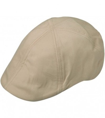 Newsboy Caps Men's 100% Cotton Duck Bill Flat Golf Ivy Driver Visor Sun Cap Hat - Cream - C411MOE5GBF