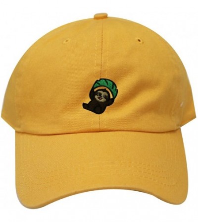 Baseball Caps Flying Sloth Cotton Baseball Dad Caps - Mango - C5184D8XGW6