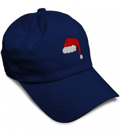 Baseball Caps Custom Soft Baseball Cap Santa Hat Embroidery Dad Hats for Men & Women - Navy - C418SKUN8ED