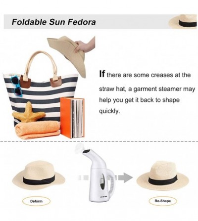 Sun Hats Womens Straw Panama Hat- Wide Brim Beach Sun Hats Summer Foldable Travel Sunhat UPF50 - 2 Pack-a-khaki+beige-sz - CT...