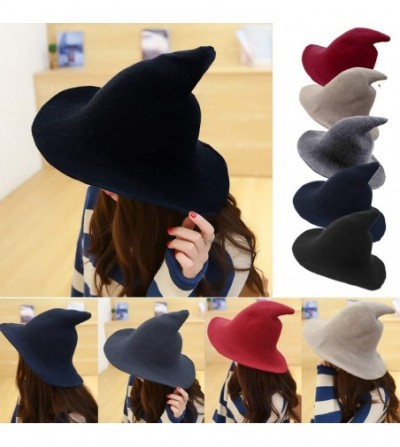 Berets Women's Witch Knitted Wool Hats for Cosplay Costume Daily Wear - Khaki - CL18LHN60S2