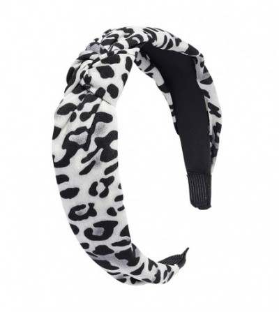 Headbands Leopard Print Top-knot Headband (Black) - Black Leopard - CF18UN6CS67