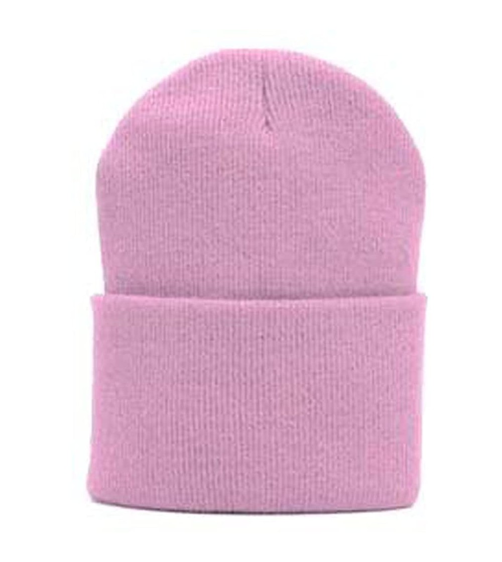 Skullies & Beanies Solid Winter Long Beanie (Comes in Many - Light Pink - C1112JZXWD3