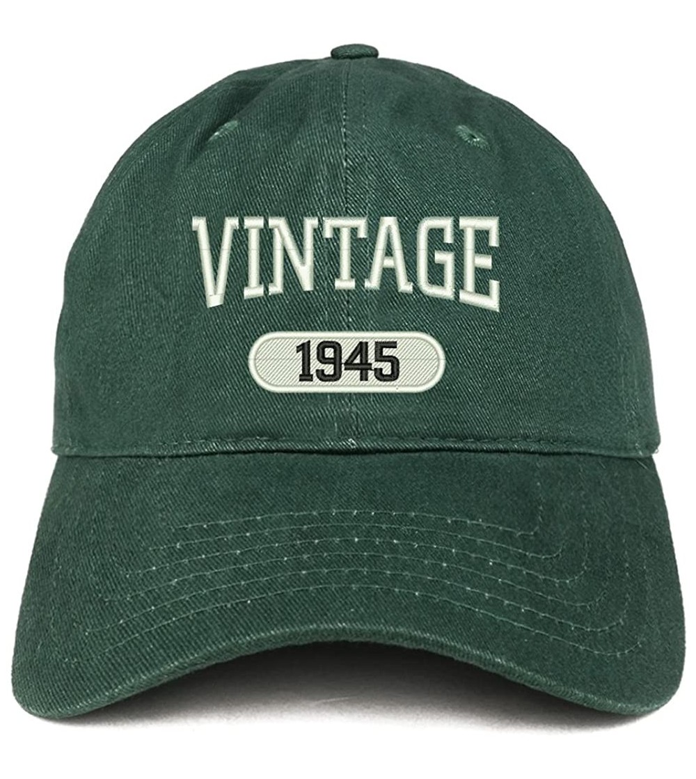 Baseball Caps Vintage 1945 Embroidered 75th Birthday Relaxed Fitting Cotton Cap - Hunter - CC180ZNHC4Z