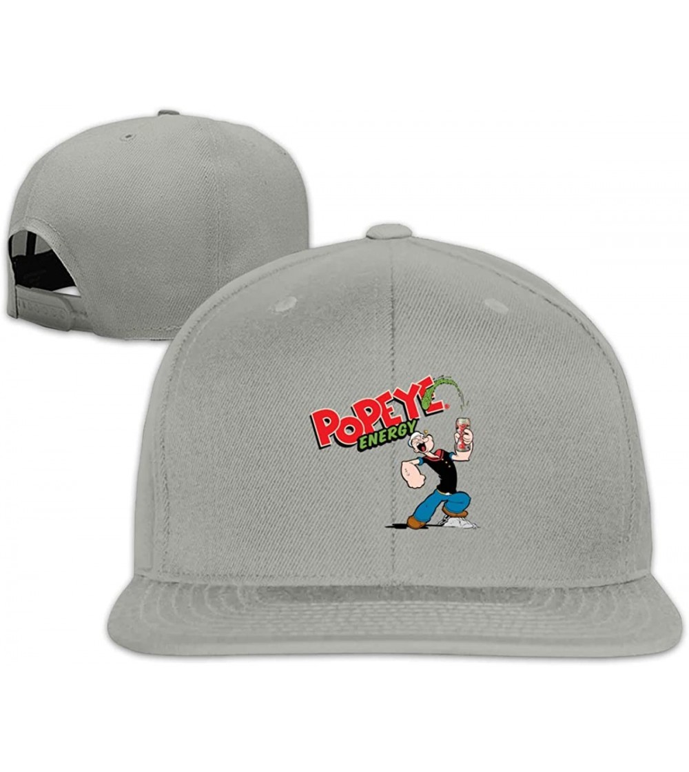 Baseball Caps Men Popeye_The Sailor Spinach Baseball Snapback Hats Adjustable Six Panel Fashion Hat - Gray - C2192UZ2D8T