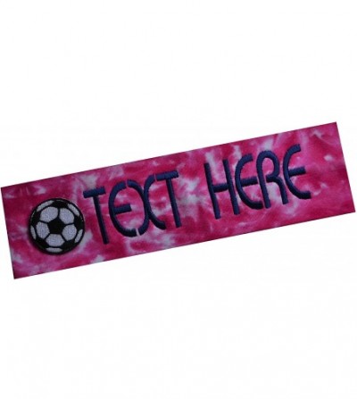 Headbands Soccer Headband with YOUR CUSTOM NAME - Embroidered Hand TIE DYED Cotton Headband - Hot Pink Tie Dye - CG12FUZPHUT