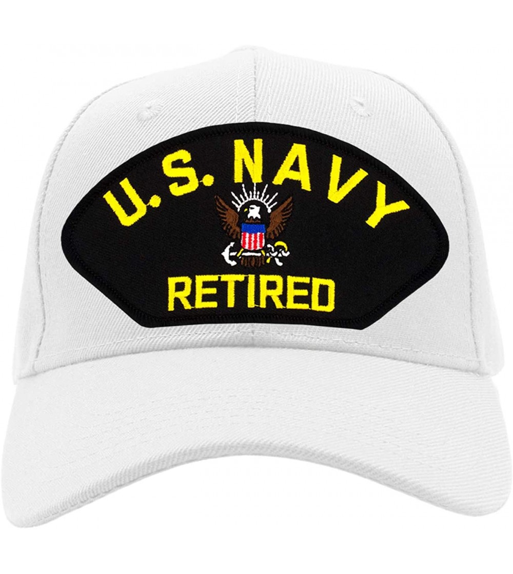Baseball Caps US Navy Retired Hat/Ballcap Adjustable One Size Fits Most - White - CI18IIGWNAN