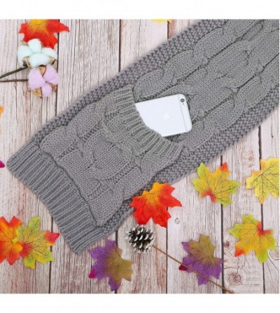 Skullies & Beanies Women Winter Warm Braided Cable Knit Beanie Scarf Set - Gray - CH18EL092MG