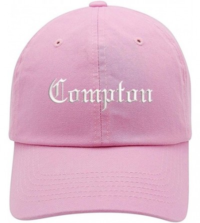 Baseball Caps Compton Text Embroidered Low Profile Soft Crown Unisex Baseball Dad Hat - Vc300_lightpink - CH18S7Z7HH6