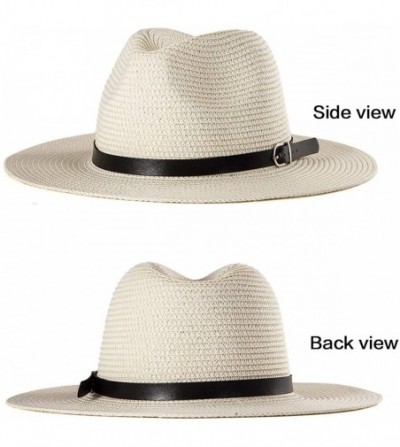 Fedoras Belt Fedora Hats for Women - Men Straw or Felt Hat Wide Brim Hat Women Sun Hat - CK18SHLD27K