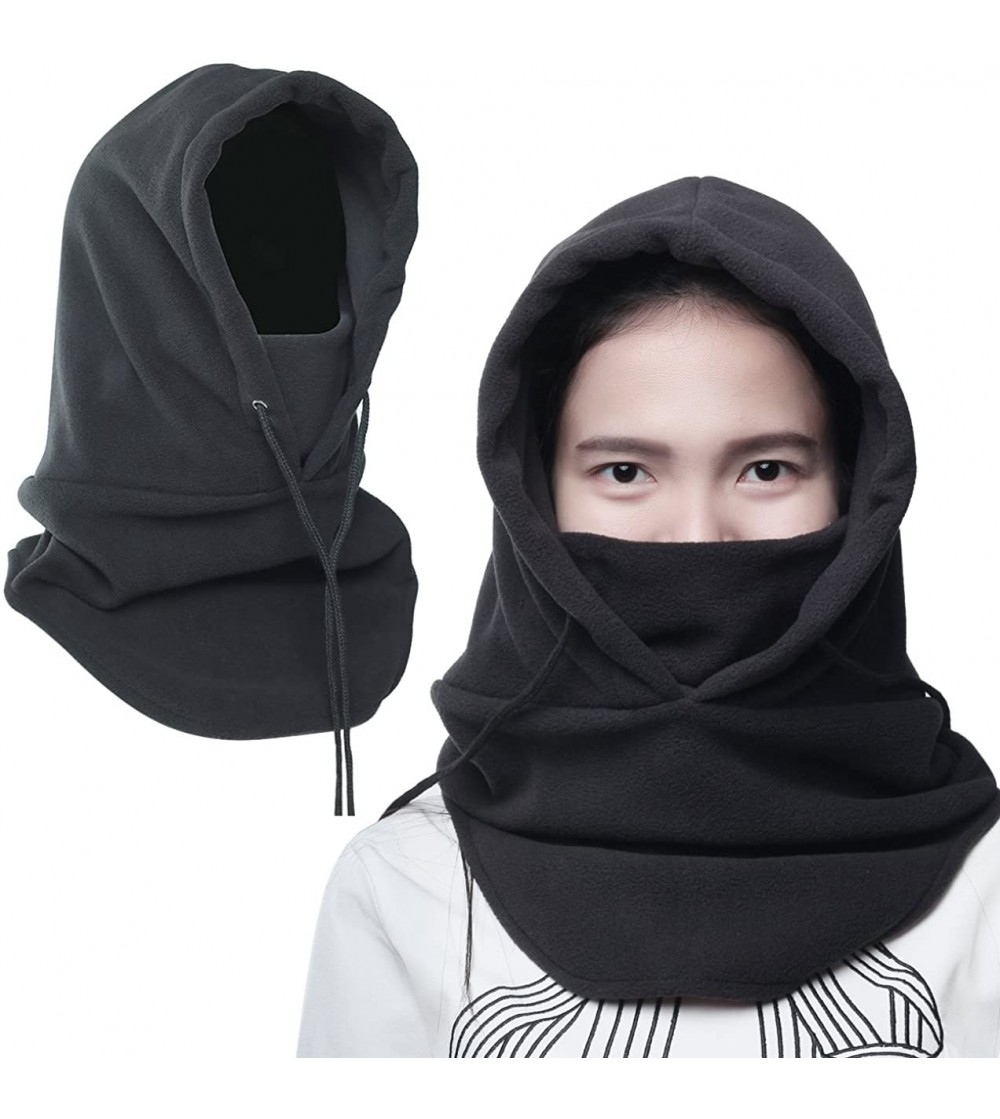 Balaclavas Balaclava Thicken Warm Hat Fleece Hood Ski Face Cover Mask- Black - C912O85JVET