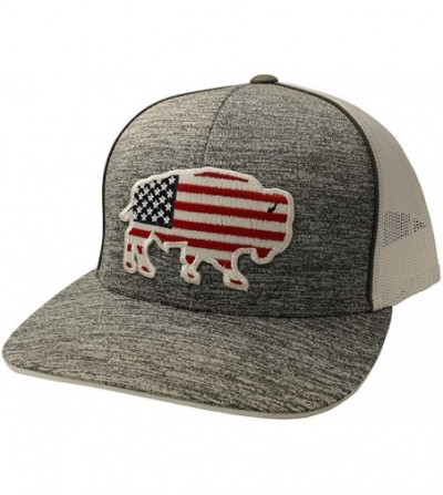 Baseball Caps USA Buffalo Adjustable Hat - Heather Grey/White - C118ZTYORIQ
