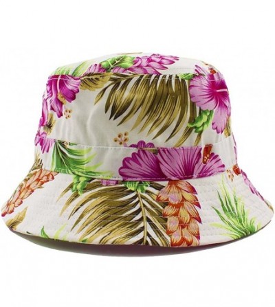 Bucket Hats Bucket Hat One Size for Unisex Multi Style Hawaiian Flower/Galaxy/American - Pink - CF11TTDV1H7