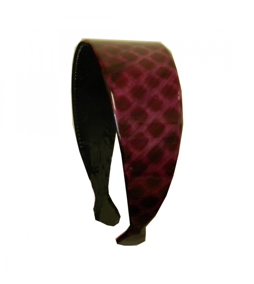 Headbands Dark Pink Checked Pattern 2 Inch Headband Hair Band with Teeth (Keshet Accessories) - Dark Pink - C711J49UAK9