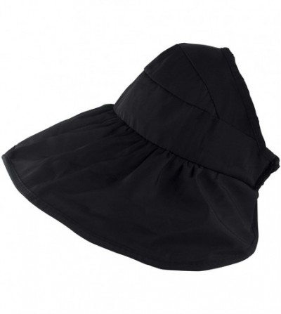 Visors Women's Wide Brim Sun UV Protection Visor Hats for Beach Fishing - A-black - CQ18NWTCIL7