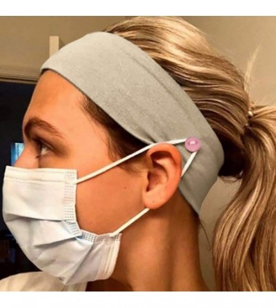 Balaclavas Button Headband for Nurses Women Men Yoga Sports Workout Turban Heawrap Face Cover Holder - Protect Your Ears - C2...
