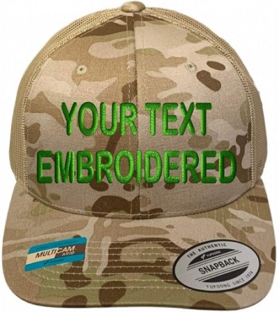 Baseball Caps Custom Trucker Hat Yupoong 6606 Embroidered Your Own Text Curved Bill Snapback - Multicam Arid/Tan - CU18XWTM0EN
