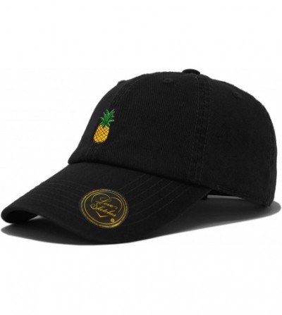 Baseball Caps Pineapple Embroidered Classic Polo Style Baseball Cap Low Profile Dad Cap Hat - Fba Black - CH18QY4Z7AD
