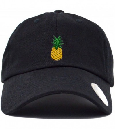Baseball Caps Pineapple Embroidered Classic Polo Style Baseball Cap Low Profile Dad Cap Hat - Fba Black - CH18QY4Z7AD