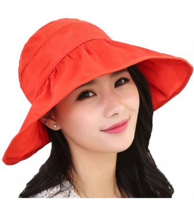 Sun Hats Summer Bill Flap Cap UPF 50+ Cotton Sun Hat Neck Cover Cord for Women - Red - CL18DLOXUQX