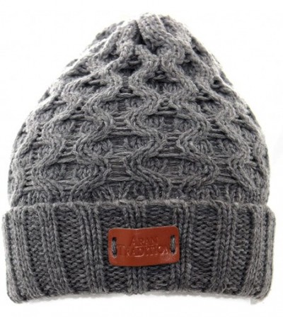 Skullies & Beanies Cable Knit Beanie Hat - Steel - CL12IG2L6CL