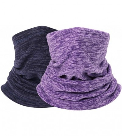 Balaclavas Unisex Foldable Ear Warmers Polar Fleece/kints Winter EarMuffs - Black+purple - C51989YHUSL