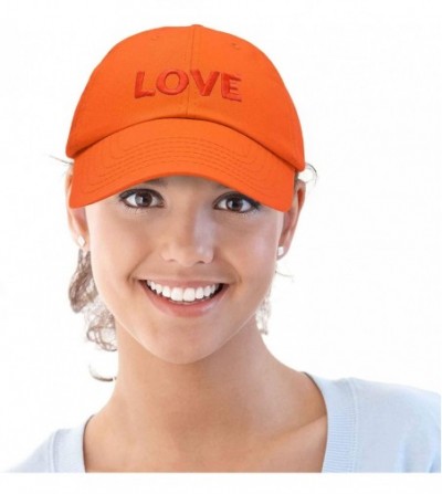 Baseball Caps Custom Embroidered Hats Dad Caps Love Stitched Logo Hat - Orange - CK18M7XDWWH