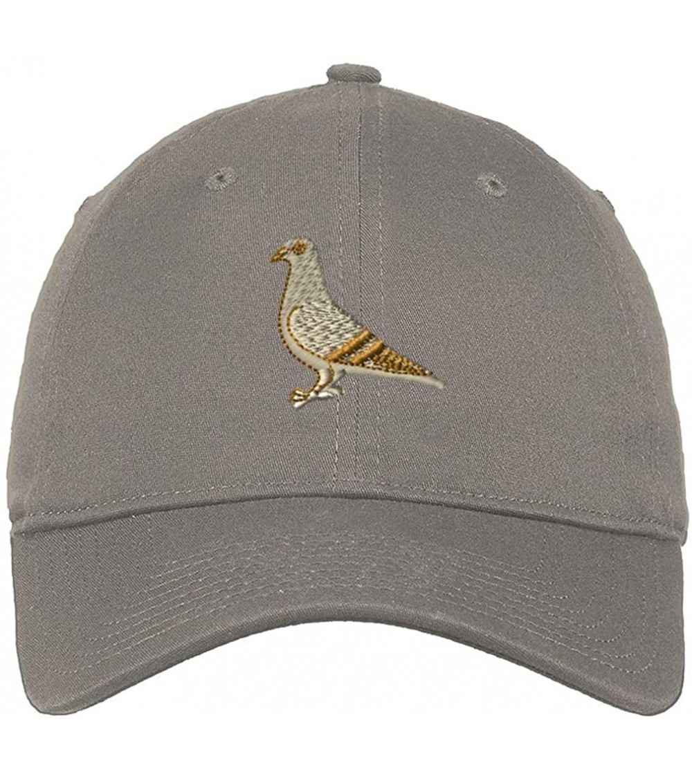 Baseball Caps Custom Low Profile Soft Hat Pigeon A Embroidery Animal Name Cotton Dad Hat - Light Grey - C618QRDHM4W