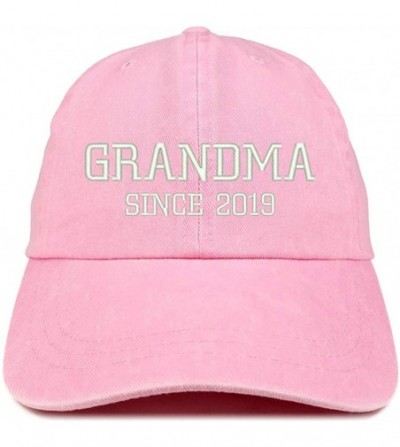 Baseball Caps Grandma Since 2019 Embroidered Washed Pigment Dyed Cap - Pink - CF180OWWI7Z