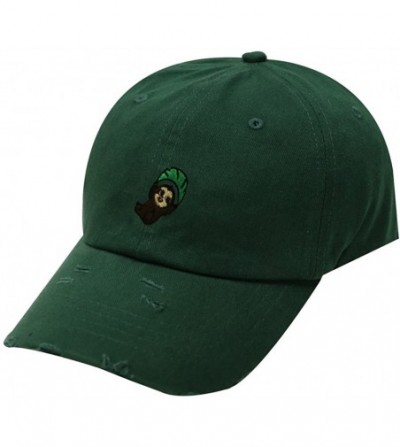 Baseball Caps Flying Sloth Cotton Baseball Dad Caps - Ripped Green Qv440 - CI18CAQIZKX