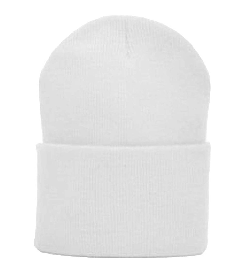 Skullies & Beanies Solid Winter Long Beanie (Comes in Many - White - CT112KEZ80N