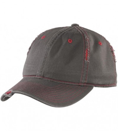 Baseball Caps Men's Rip and Distressed Cap - Nickel/New Red - CG11QDS4295