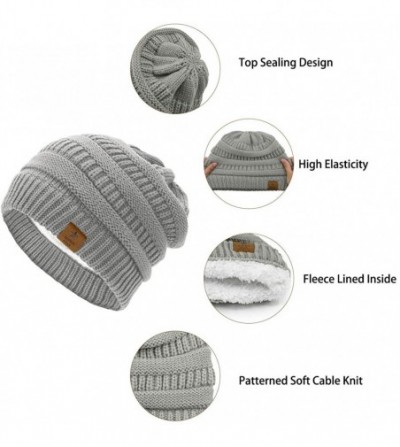 Skullies & Beanies Winter Hats for Women Knit Beanie Hat Thick Unisex Warm Skull Caps for Men Unisex Warm Skiing Beanies - C7...