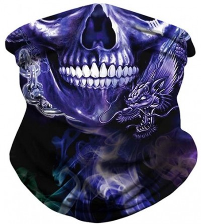 Balaclavas Men Women Face Bandana Dust Mask Balaclava Neck Gaiter Wrap Cool Printed (Multi-Function) - Z- Cool Skull Mask - C...