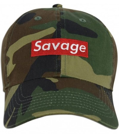 Baseball Caps Savage Embroidered Dad Cap Hat Adjustable Polo Style Unconstructed - Woodland Camo - CV188L882T0
