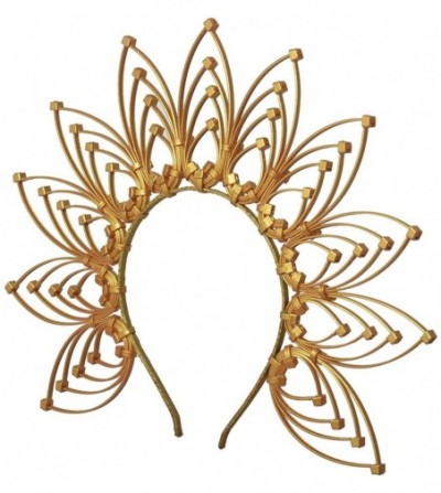 Headbands Gothic Crown Halo Crown Sunburst Zip Tie Headband Feather Crown Gold - Thailand Gold - CW192K63337