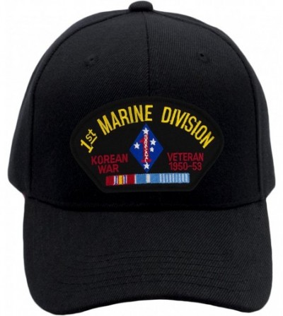 Baseball Caps 1st Marine Division - Korean War Veteran Hat/Ballcap Adjustable One Size Fits Most - Black - C31888UIRX8