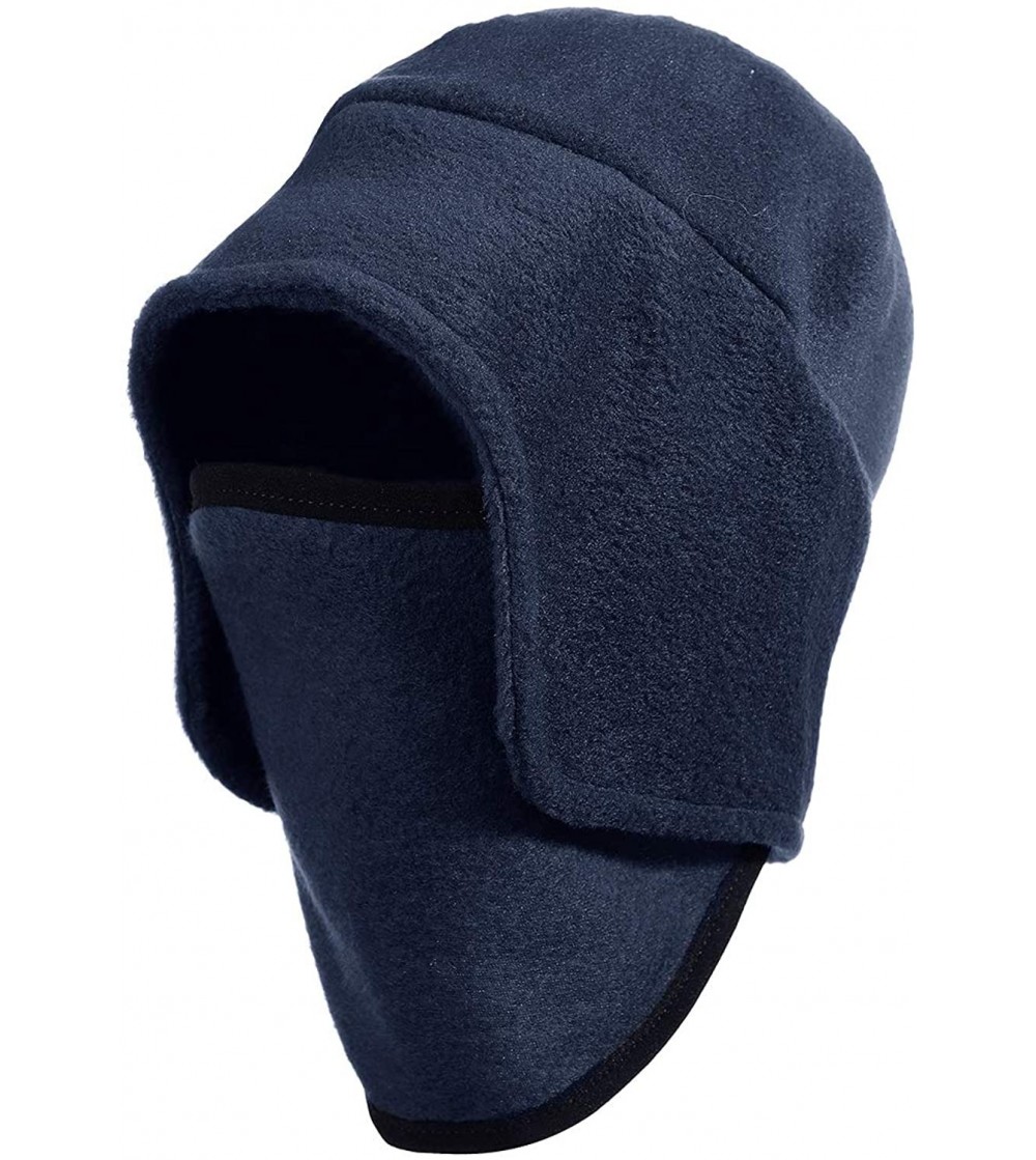 Skullies & Beanies Fleece 2 in 1 Hat/Headwear-Winter Warm Earflap Skull Mask Cap Outdoor Sports Ski Beanie for Men&Women - CJ...