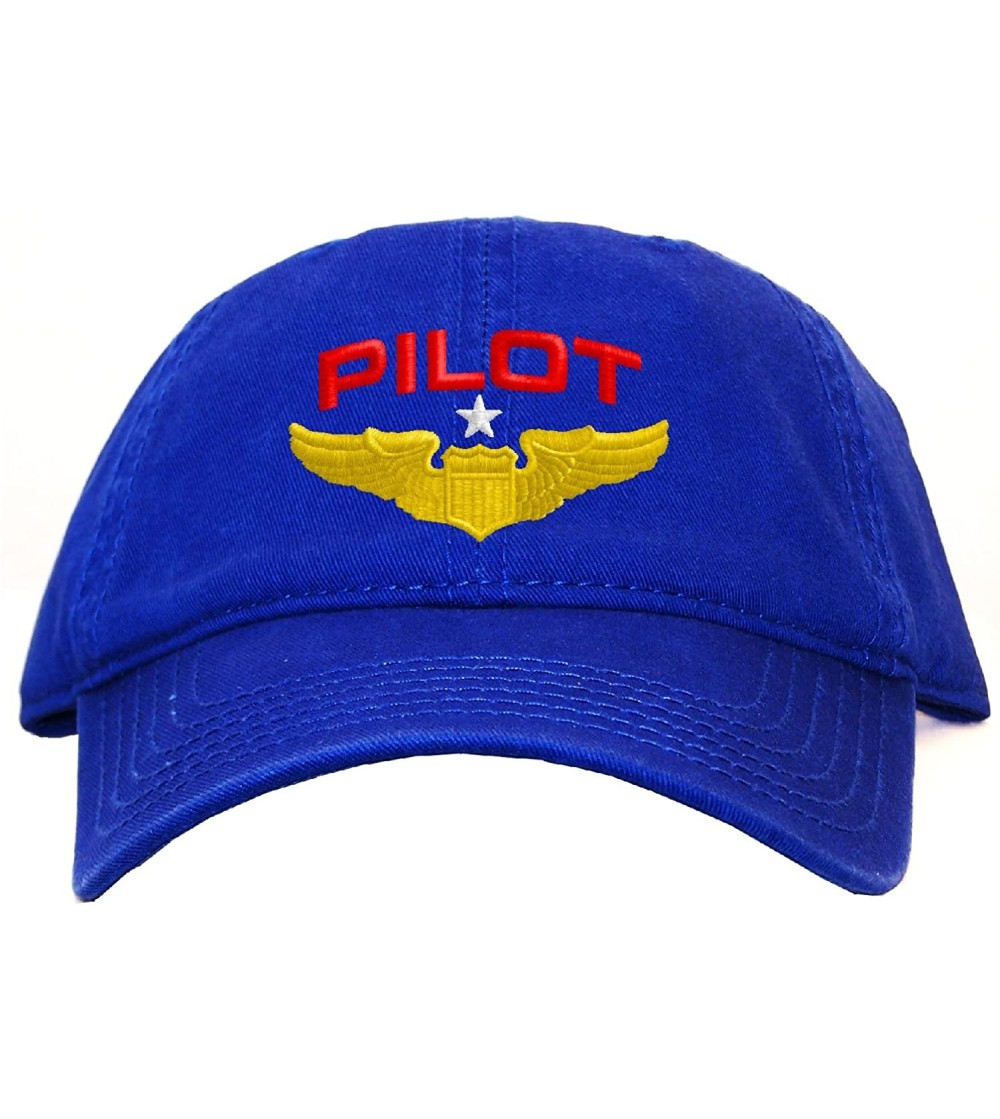 Baseball Caps Pilot with Wings Low Profile Baseball Cap - Royal - CT12K01RPBR