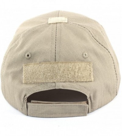 Baseball Caps Tactical Hat for Men with 2 Pieces Military Patches- Operator Hat with USA Flag - Khaki Cap - C718CILA9HU