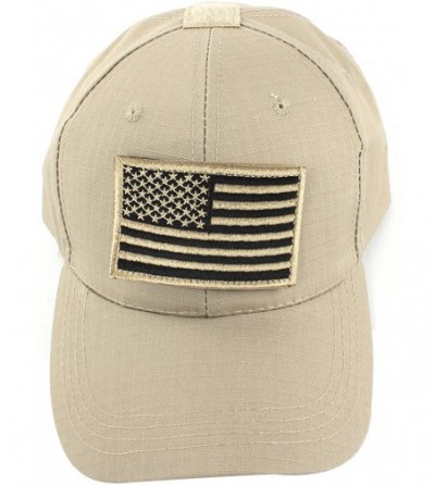 Baseball Caps Tactical Hat for Men with 2 Pieces Military Patches- Operator Hat with USA Flag - Khaki Cap - C718CILA9HU