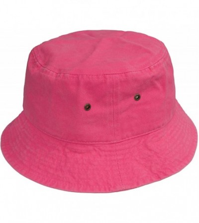 Bucket Hats 100% Cotton Packable Fishing Hunting Summer Travel Bucket Cap Hat - Neon Pink - CM1902TDL6Z