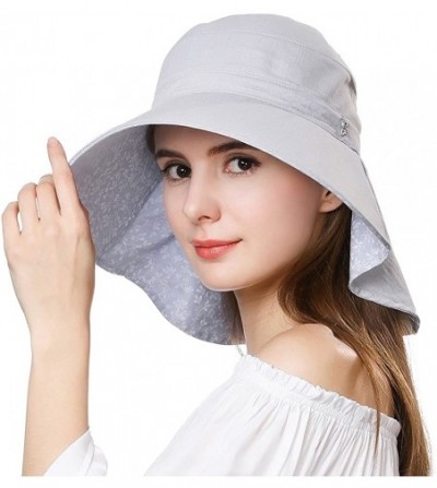 Sun Hats UV Protection Summer Sun Hat Women Packable Cotton Ponytail Chin Strap 55-59CM - 99057_lightgray - CT18DQZKZ0C