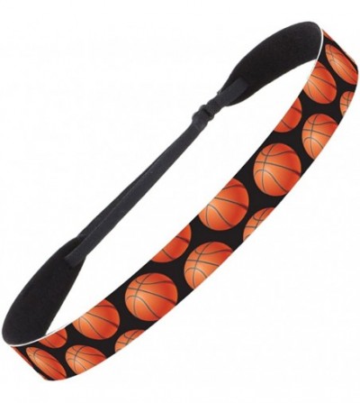 Headbands Adjustable No Slip I Love Basketball Headbands for Women Girls & Teens - Black Basketball 2pk - CY17YDU4L8H