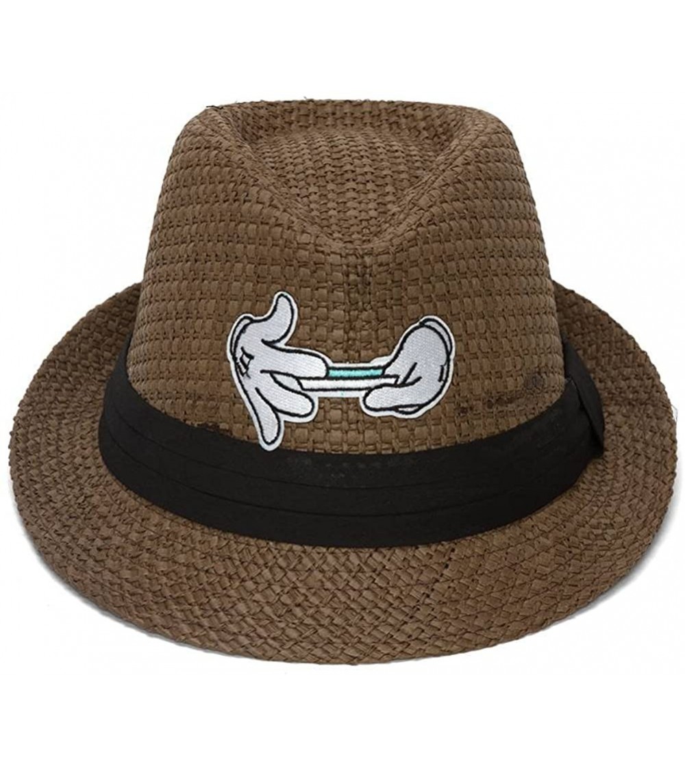 Fedoras Straw Fedora w/Patch (Various Fun Styles) - Hands Rolling - CU1227DISJJ