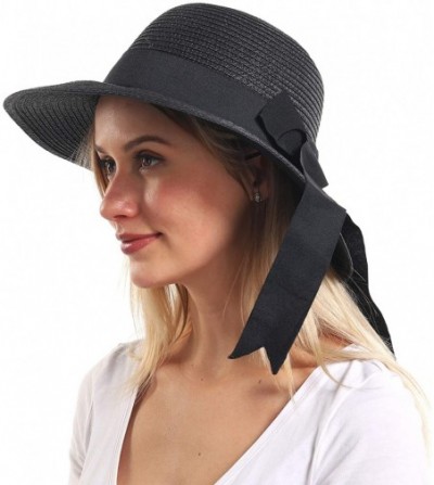 Sun Hats Womens Beach Sun Straw Hat- Floppy Beach hat & Wide Brim Braided Sun Hat - UPF 50+ Maximum Sun Protection - C5194K78RUU