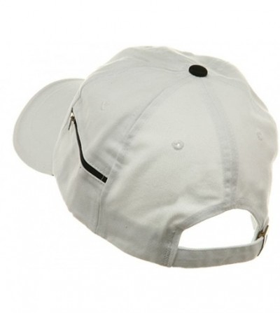 Baseball Caps Low Profile Washed Side Zipper Pocket Cap - White Black - C818GZ4MDZT